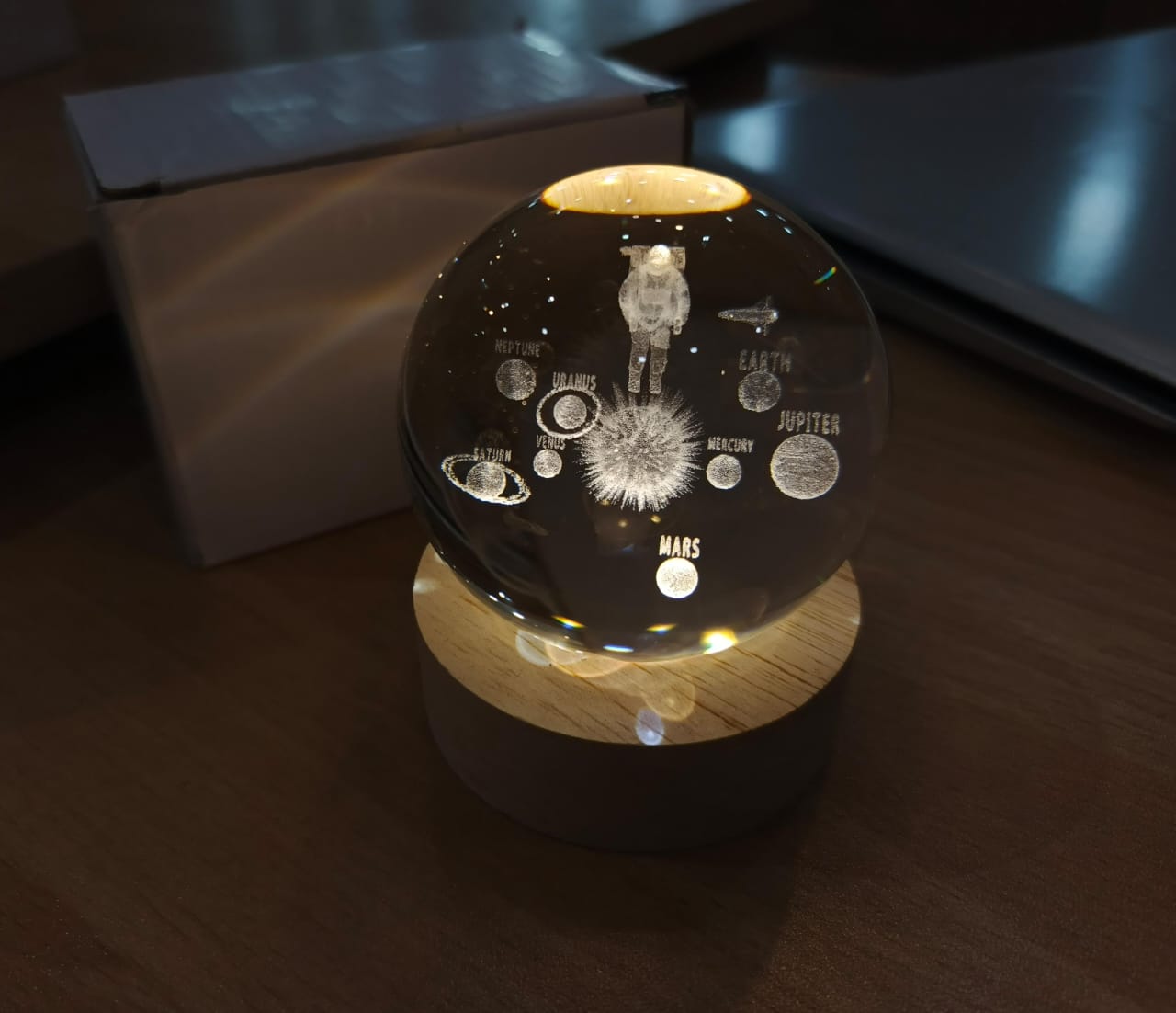 3D Ball Crystal Glass LED Table Lamp