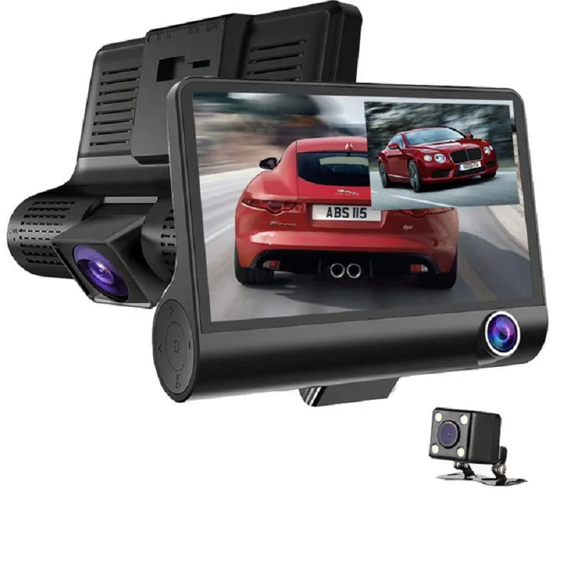 HD Triple Lens Universal Car DVR Dash Cam β Night Vision + Rear View | Drive Safer Now!