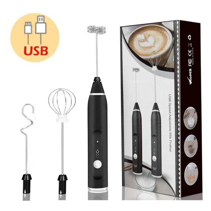 Imported Coffee moka foamer maker with grinder and electric milk frother handheld milk foamer mini coffee/milk frother