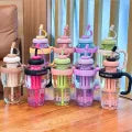 1300ml Plastic Bottle Cute Large Capacity Big Belly Cup with Straw and Tea Filter
