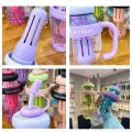 1300ml Plastic Bottle Cute Large Capacity Big Belly Cup with Straw and Tea Filter