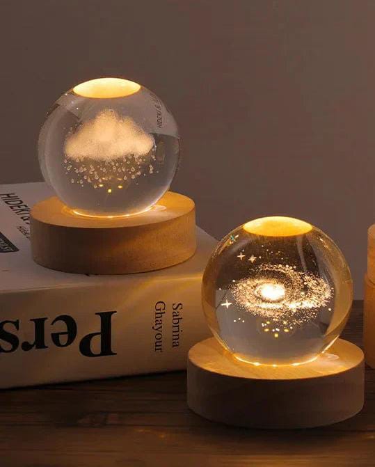3D Ball Crystal Glass LED Table Lamp