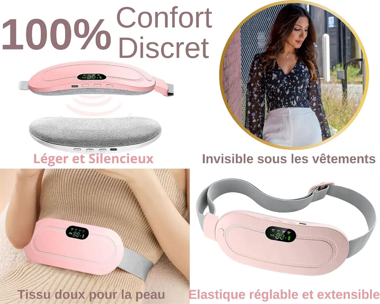 Electric Heating Belt for Menstrual Cramps & Lower Back Pain Relief