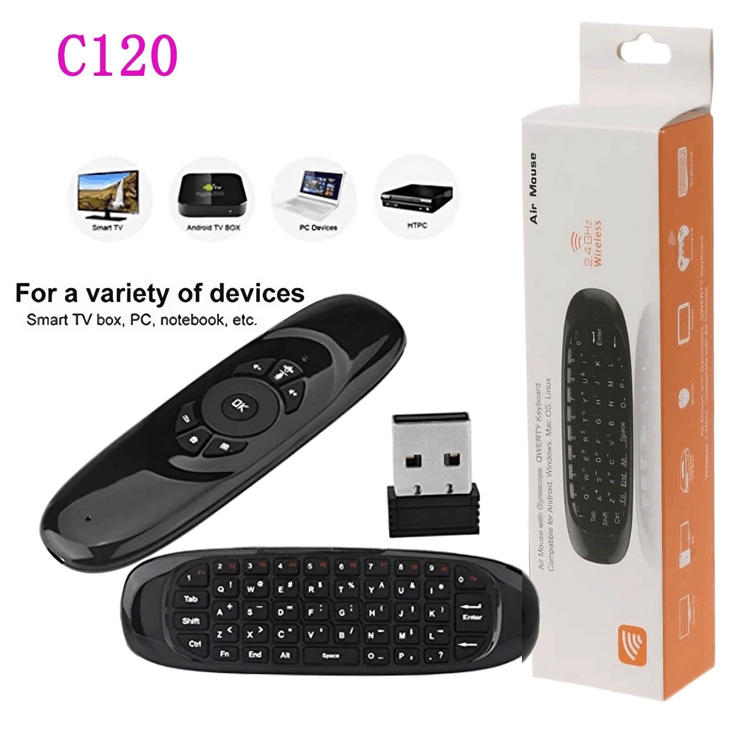 2 in 1 Air Mouse and keyboard Controller
