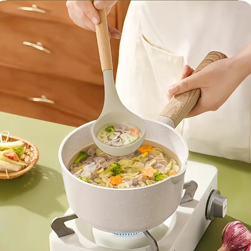 Original China Imported 12 Pcs Silicone Kitchen Set Wooden Handle and Storage Box